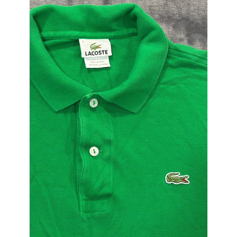 Lacoste Polo Shirt Mens Green Short Sleeve Pique Size 7 XXL - Picture 2 of 8